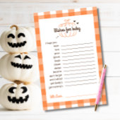 Orange Brown Retro Minimal Pumpkin Wünsche für Bab