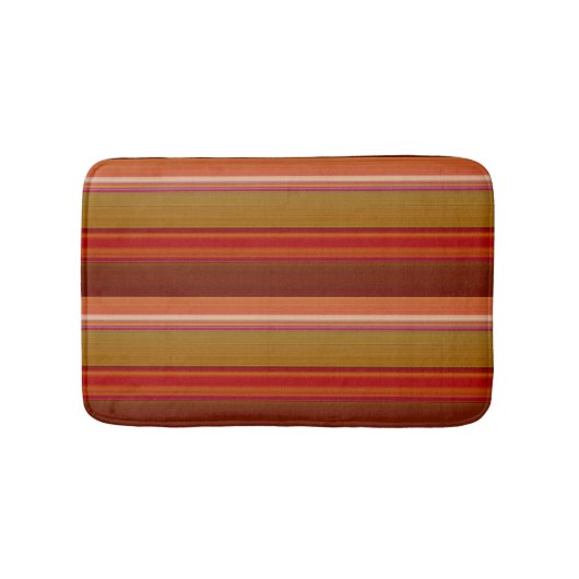 Orange Brown rust and Pink Stripes Badematte (Vorderseite)