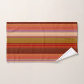 Orange Brown rust and Pink Stripes Badhandtuch Set (Handtuch)