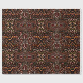 Orange Brown Schwarz-weiß Nouveau Deko Pattern Geschenkpapier (Flach)
