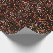 Orange Brown Schwarz-weiß Nouveau Deko Pattern Geschenkpapier (Ecke)