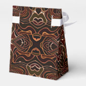 Orange Brown Schwarz-weiß Nouveau Deko Pattern Geschenkschachtel (Rückseite)