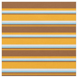 Orange, Brown, Sky Blue und Lavender Lines Stoff