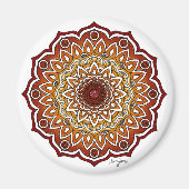 Orange & Brown Spiral and Floral Mandala Magnet (Vorne)