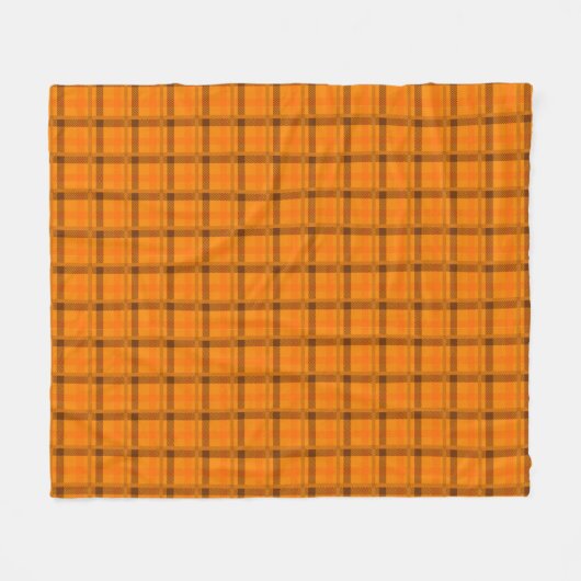 Orange - Brown Tartan Kariertes Muster Karo Fleecedecke (Vorderseite (Horizontal))