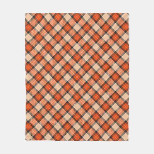 Orange Brown Tartan Pattern Fleecedecke (Vorderseite)