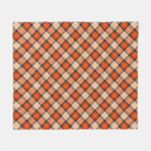 Orange Brown Tartan Pattern Fleecedecke (Vorderseite (Horizontal))