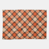 Orange Brown Tartan Pattern Geschirrtuch (Horizontal)