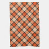 Orange Brown Tartan Pattern Geschirrtuch (Vertikal)
