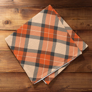 Orange Brown Tartan Pattern Geschirrtuch