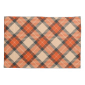 Orange Brown Tartan Pattern Kissenbezug (Rückseite-Links)