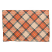 Orange Brown Tartan Pattern Kissenbezug (Vorderseite-Links)