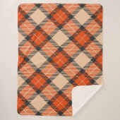 Orange Brown Tartan Pattern Sherpadecke (Vorderseite)