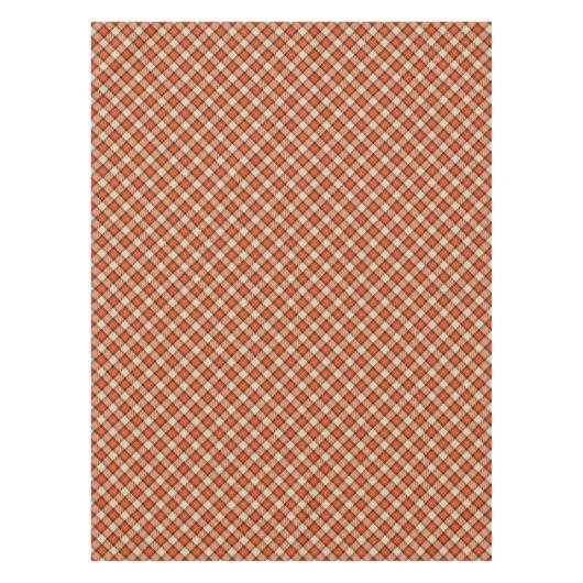 Orange Brown Tartan Pattern Tischdecke (Vorderseite)