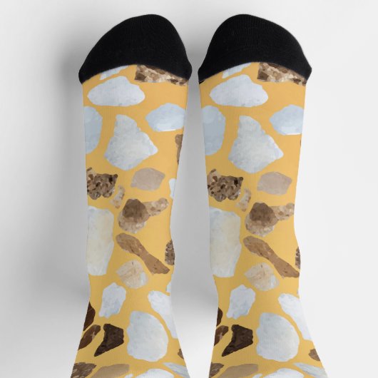 Orange Brown Terrazzo Muster Socken (Oben)