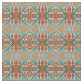 Orange Brown Türkise Blue Eclectic Ethnic Look Stoff (Nahaufnahme)