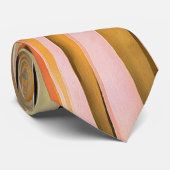Orange Brown- und Pfirsich-Herbst-Stripy Linien Krawatte (Gerollt)
