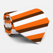Orange Brown und weiße Horizontal-Gestreifte Krawatte (Gerollt)