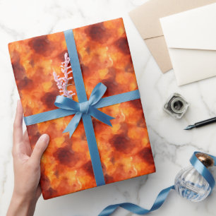 Orange & Brown Wasserfarbe Abstrakt Geschenkpapier
