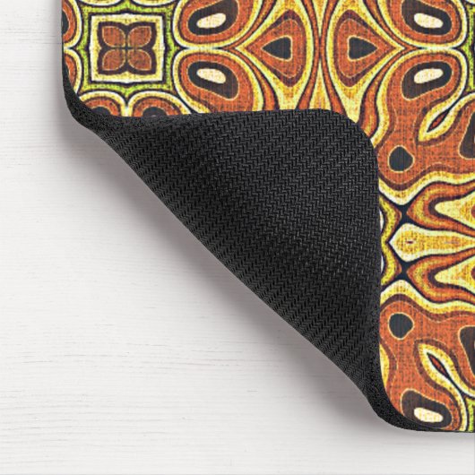 Orange Brown Yellow Green Nouveau Deko Pattern Mousepad (Ecke)