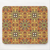 Orange Brown Yellow Green Nouveau Deko Pattern Mousepad (Vorne)