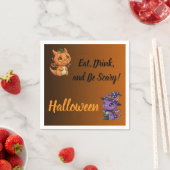 Orange BrownBlack Gradient Halloween Dragon Napkin Serviette (Beispiel)