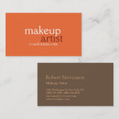 Orange Browny Beige Makeup Artist Business Card Visitenkarte (Vorne/Hinten)