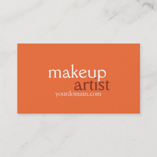Orange Browny Beige Makeup Artist Business Card Visitenkarte (Vorderseite)