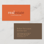 Orange Browny Real Anwesen Agent Business Card Visitenkarte (Vorne/Hinten)