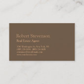 Orange Browny Real Anwesen Agent Business Card Visitenkarte (Rückseite)