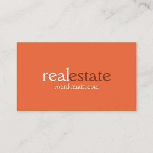Orange Browny Real Anwesen Agent Business Card Visitenkarte (Vorderseite)