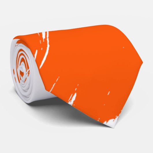 Orange Brush Moderner weißer Hintergrund #2 Krawatte (Gerollt)