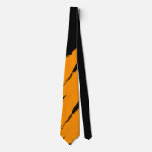 Orange Brush Stroke Moderner schwarzer Hintergrund Krawatte (Vorderseite)