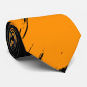 Orange Brush Stroke Moderner schwarzer Hintergrund Krawatte (Gerollt)