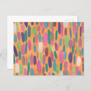 Orange Brushstroke Print Postkarte