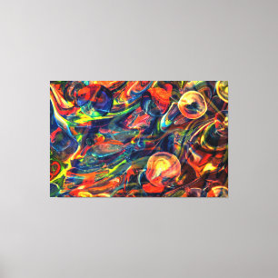 Orange Bubble Abstrakte Mauer Leinwand Multicolor