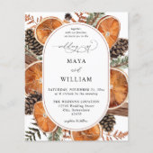 Orange Budget Rustikale Hochzeit Flyer (Vorne)