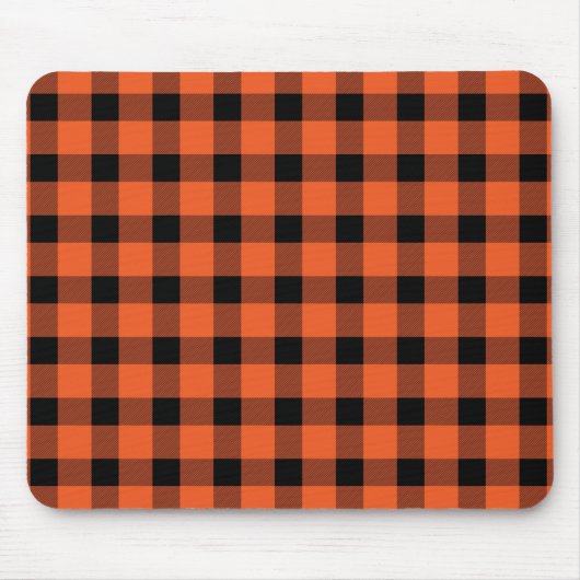 Orange Buffalo Country Lumberjack Kariert Mousepad (Vorne)