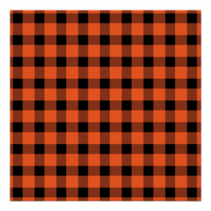 Orange Buffalo Country Lumberjack Kariert Poster