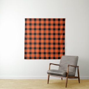 Orange Buffalo Country Lumberjack Kariert Wandteppich