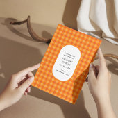 Orange Buffalo Kariert Typografy Holiday Card