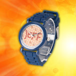 Orange Buffalo Karo mit Dinosauriern und Monogramm Armbanduhr<br><div class="desc">Genießen Sie den Tag Ihres Kindes mit unserer Blue Silicone Kids Watch. Freuen Sie sich auf ein spielerisches Design mit Dinosauriern und ein personalisiertes Monogramm. Die blauen Farbtöne sorgen für eine fröhliche Touch, während die skurrilen Dinosaurier-Illustrationen Charme und Spaß verleihen. Passen Sie ihn mit einem oder mehreren Initialen an, um...</div>