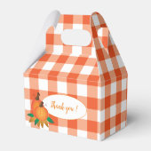 Orange Buffalo Karo und Pumpkins Gefallen Schachte Geschenkschachtel (Rückseite)