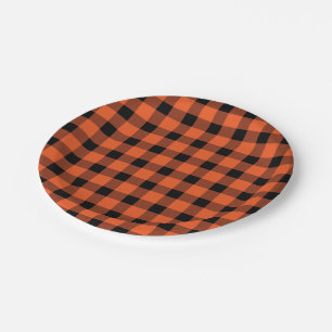 Orange Buffalo Lumberjack Kariert Pappteller