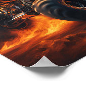 Orange Bull Monster Truck Individuelle Name Poster (Ecke)