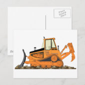 Orange Bulldozer Postkarte (Vorne/Hinten)