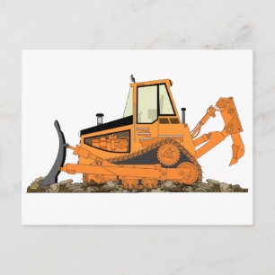 Orange Bulldozer Postkarte