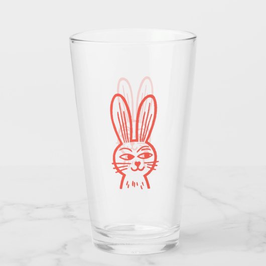 Orange Bunny Glass Glas (Rückseite)
