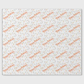 Orange Bunny Happy Birthday Wrapping Paper Geschenkpapier (Flach)