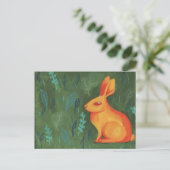 Orange Bunny Postkarte (Stehend Vorderseite)